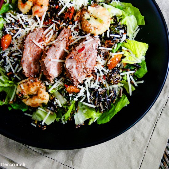 Spicy Surf and Turf Caesar Salad