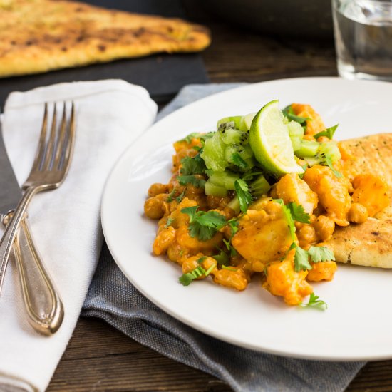 Cauliflower curry & chickpeas