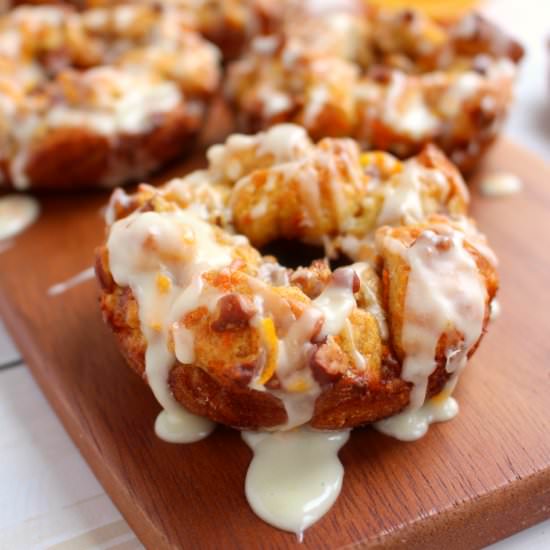 Orange Pecan Cinnamon Roll Donuts