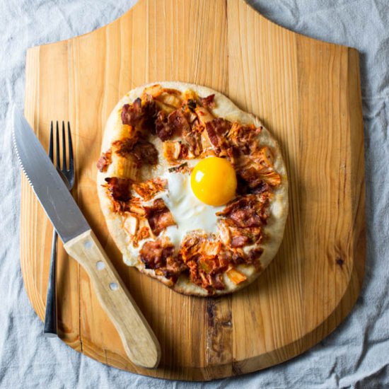 Kimchi Breakfast Pizza