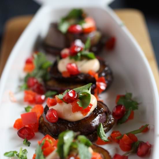 Grilled Eggplant with Yoghurt Dip