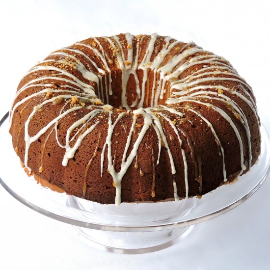 Toffee Bundt Cake with Coffee Glaze