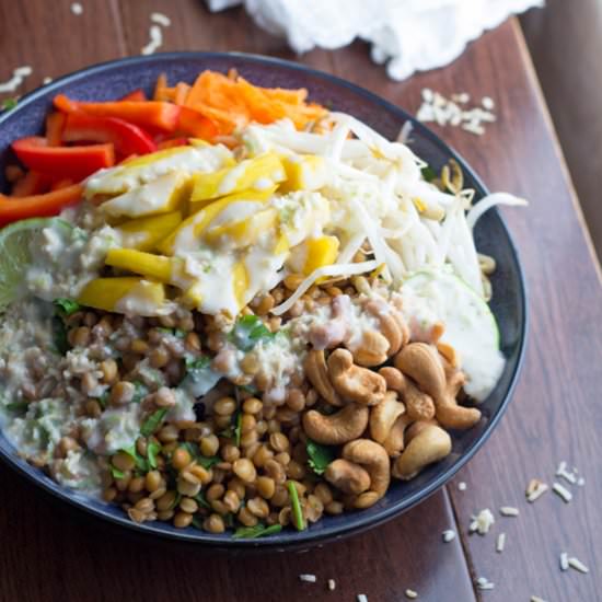 Tropical Lentil Lunch Bowls