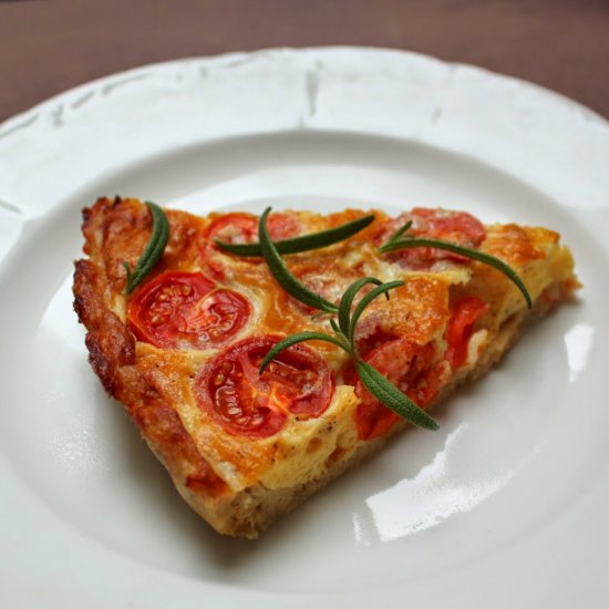 Meat Pie with Cherry Tomatoes