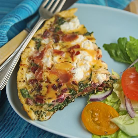 Beet, Feta & Prosciutto Frittata