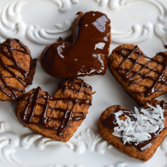 Chocolate Drizzled Spelt Shortbread