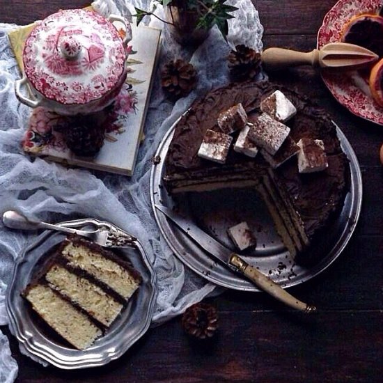 Blood Orange & Dark Chocolate Cake