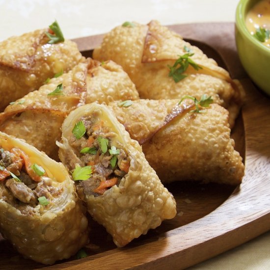 Korean Philly Cheese Steak Eggrolls