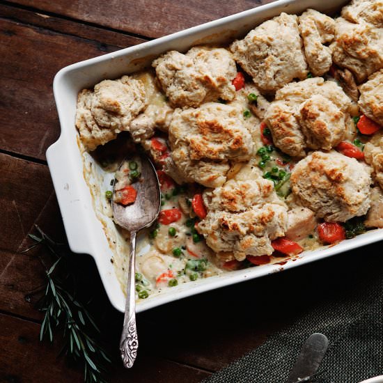 Chicken Pie with Drop Biscuits