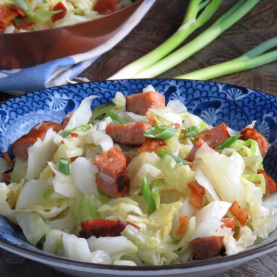 Super Easy Cabbage and Sausage