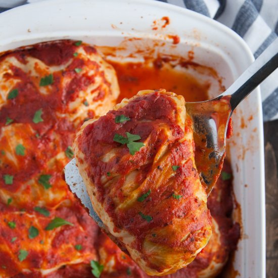 Turkey Quinoa Cabbage Rolls