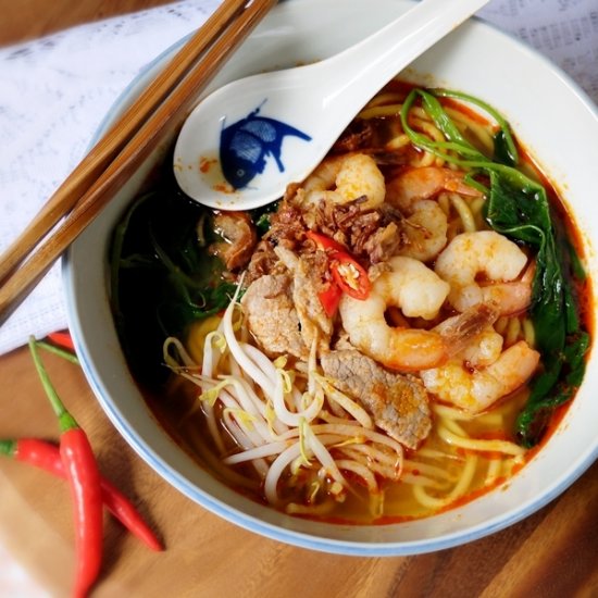 Prawn Noodle Soup (Malaysian Style)