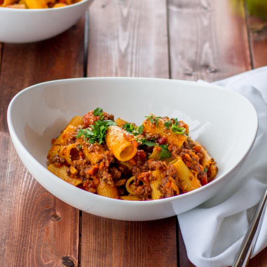 Rigatoni Beef Bolognese