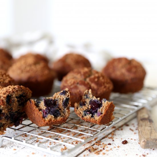 Blueberry, apple & buckwheat muffin