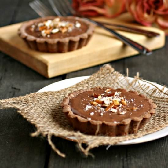 Chocolate PB Pretzel Tarts for Two