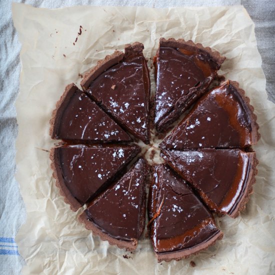 Salted Caramel Chocolate Tart