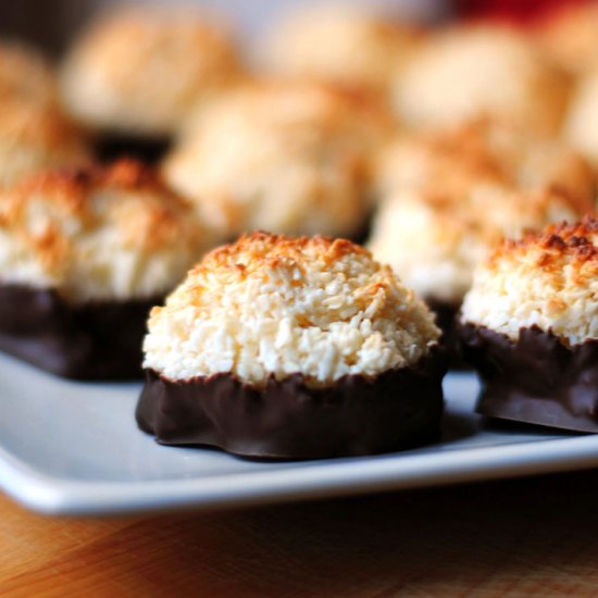 Chocolate Dipped Coconut Macaroons