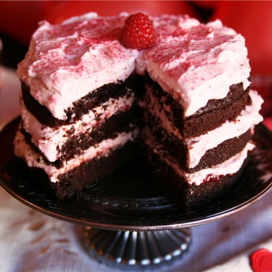 V’s Day Chocolate Raspberry Cake