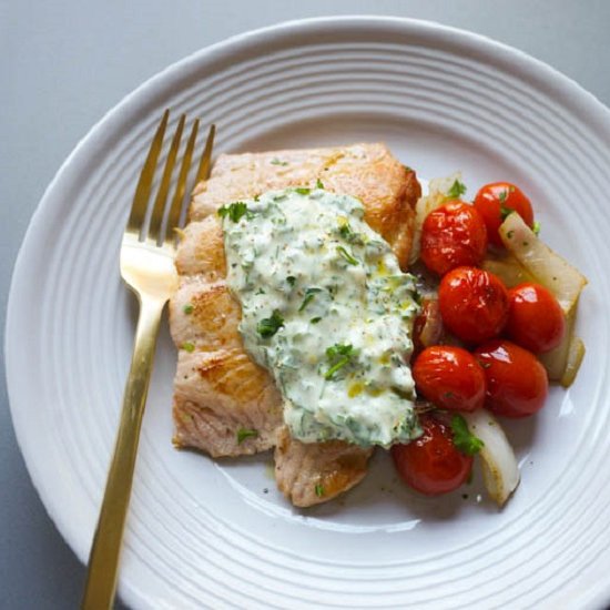 Salmon with Lemon-Caper Aioli