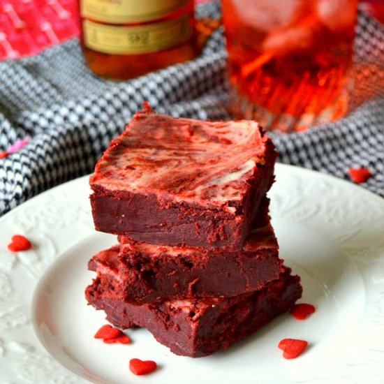 Rum Spiked Red Velvet Brownies