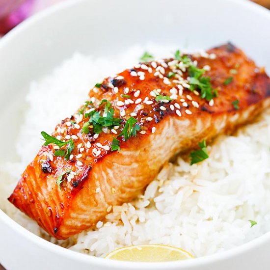 Ginger Garlic Baked Salmon