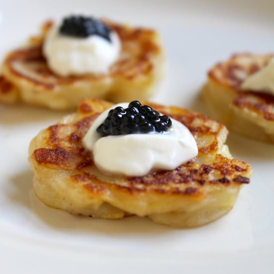 Boxty & Truffle Caviar appetizers