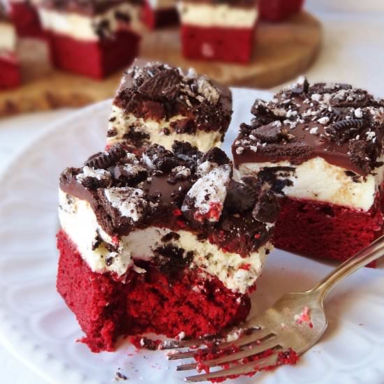 Red Velvet Oreo Brownies