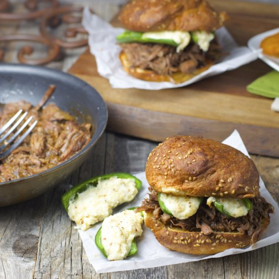 Shredded Beef + Jalapeño Poppers