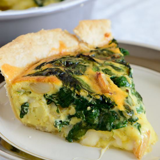 Sriracha Garlic Spinach Quiche