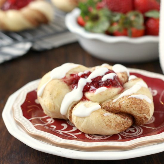 Strawberry Filled Cinnamon Twists