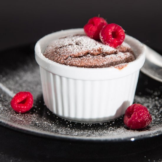 Dark Chocolate & Raspberry Soufflé