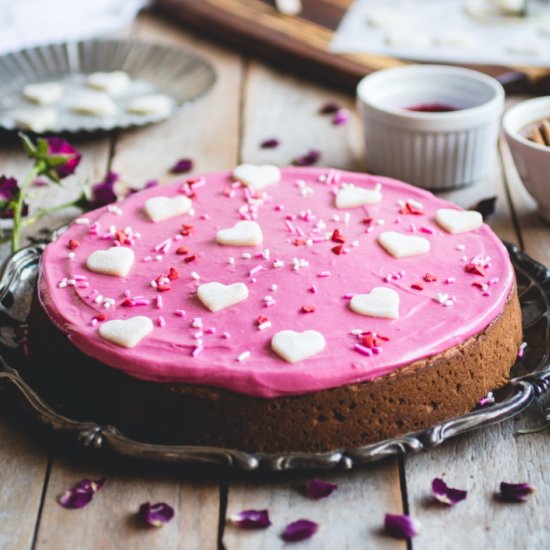 Rosemary & Honey Cake w/Beet Icing