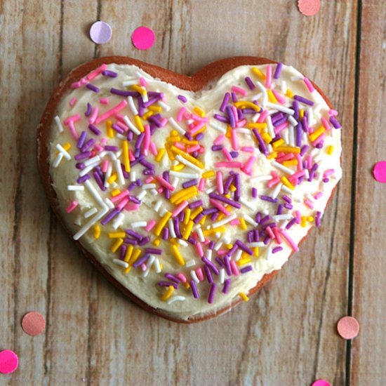 Strawberry Heart Cake Mix Cookies