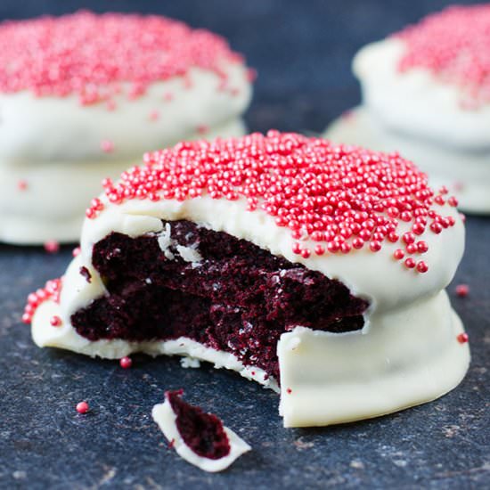 White Chocolate Covered Red Velvet