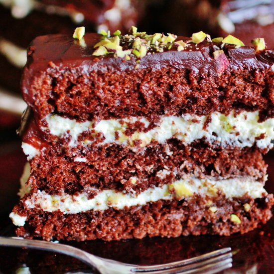 Ganache & Pistachio Mascarpone Cake