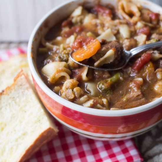 Slow Cooker Beef and Vegetable Soup