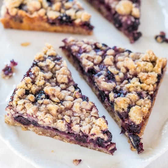 Blueberry Oatmeal Crumble Bars