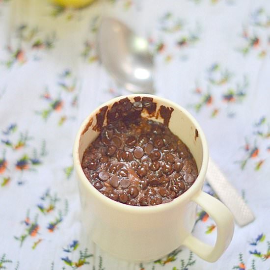 Banana nutella mug cake