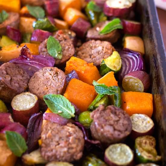 Sausage and Vegetable Tray Bake