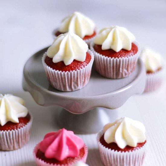 Mini Beet Root Red Velvet Cupcakes