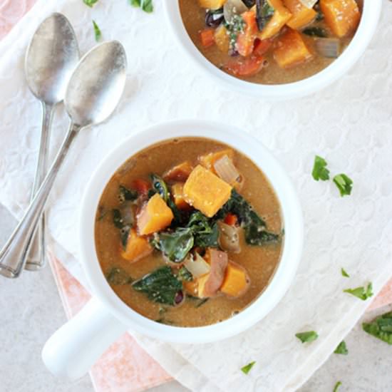 Sweet potato swiss chard soup