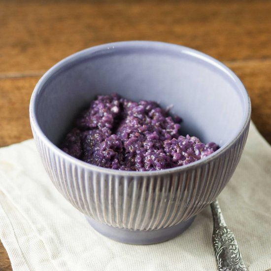 Risotto with violet carrots