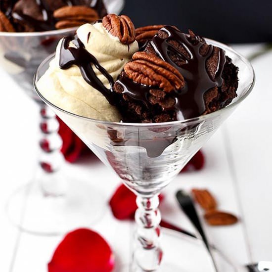 Gluten-Free Turtle Brownie Sundaes