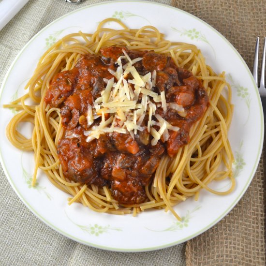 Loaded Veggie Meatless Spaghetti