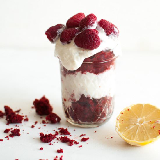 Red Velvet Trifle w/ Lemon filling