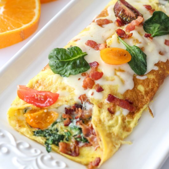 Spinach Bacon Omelet