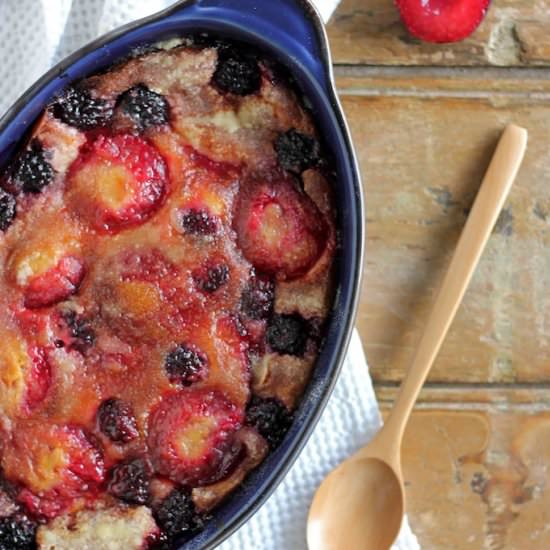 Plum and Blackberry Clafoutis