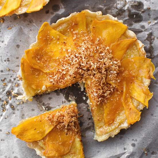 Mango Pie with Coconut-Mint Crust