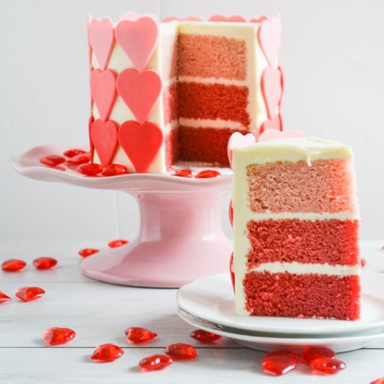 Ombre Layered Cake for Valentine