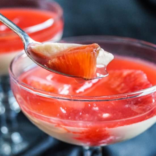 Panna Cotta with Blood Orange Syrup